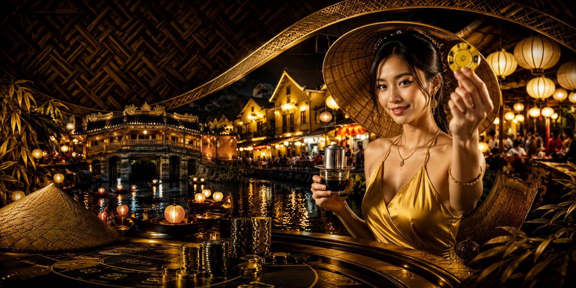 Phụ nữ đội nón lá tại Hội An tham gia cá cược trực tuyến với không khí truyền thống đặc sắc