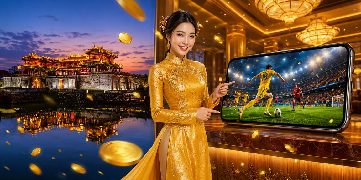 Người dùng tại Huế mặc áo dài sử dụng điện thoại tham gia casino trực tuyến một cách an toàn